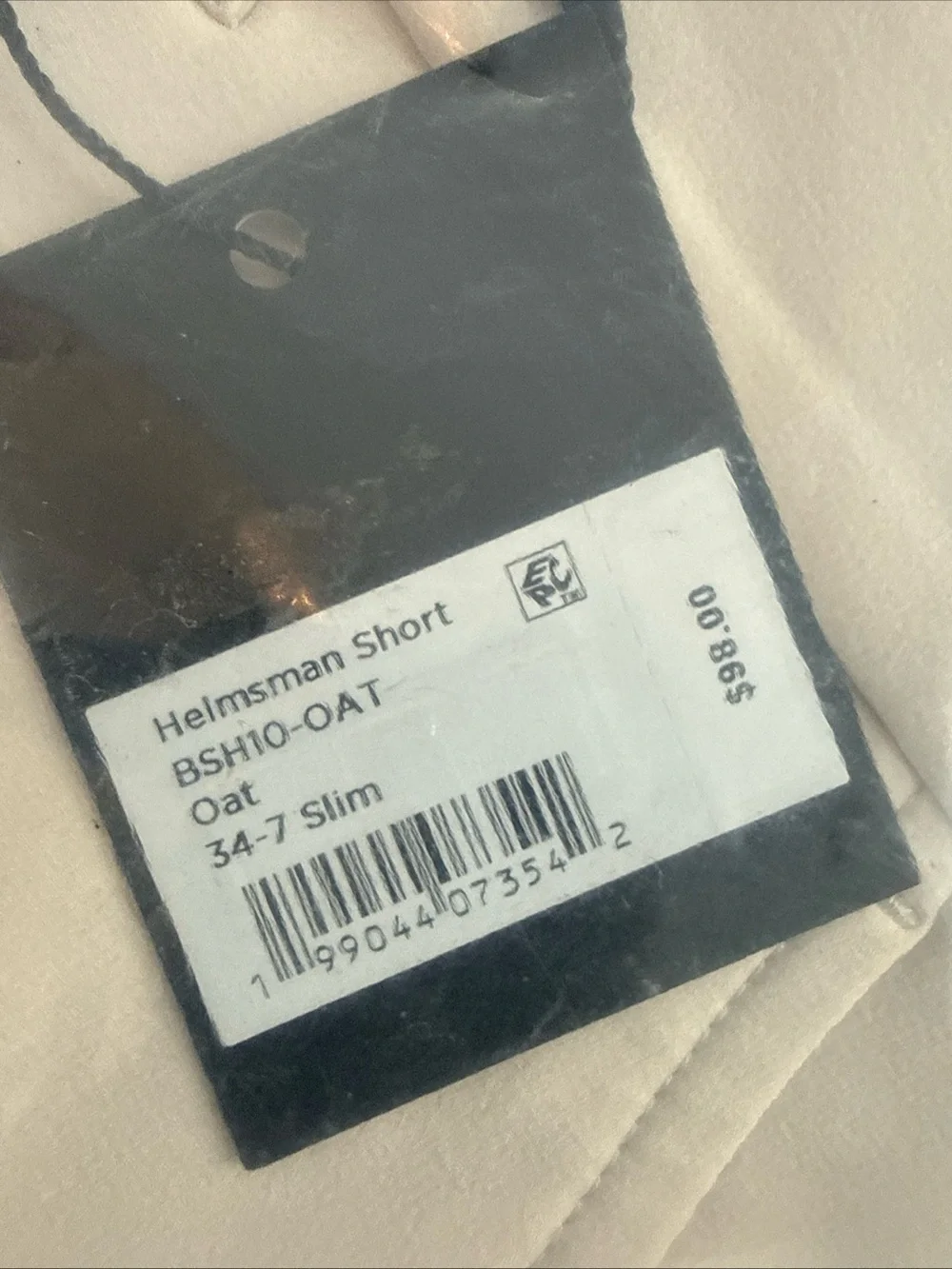 Mizzen+Main Helmsman Shorts Oat $98 MSRP Size 34 7” Slim
